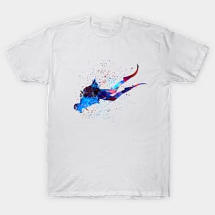 Man scuba diver in watercolor T-Shirt